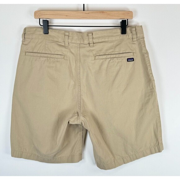 Patagonia Mens Shorts Brown Organic Cotton Chino Flat Front Pockets Outdoor 33 - Picture 5 of 7